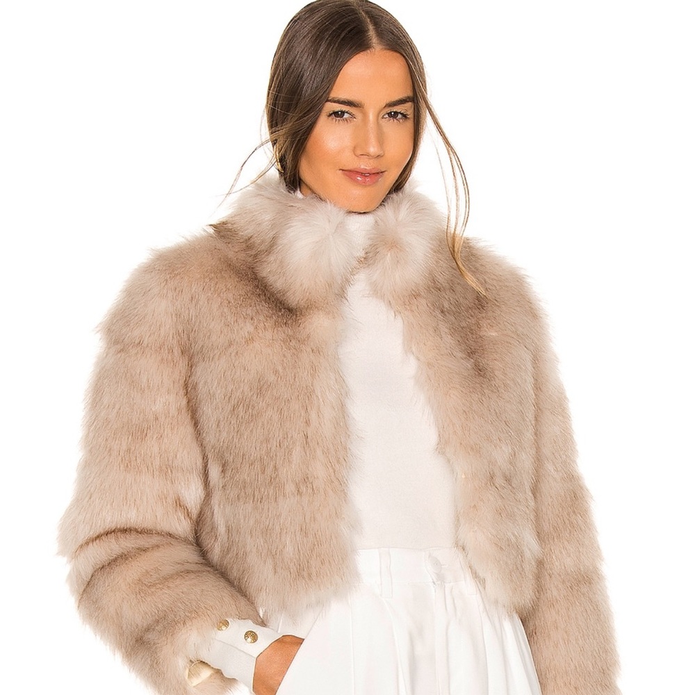 Nookie Tatiana faux fur jacket in Cream- never worn with tags!